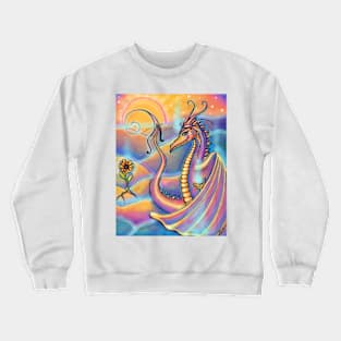 Dragon art sunset fantasy art by Renee Lavoie Crewneck Sweatshirt